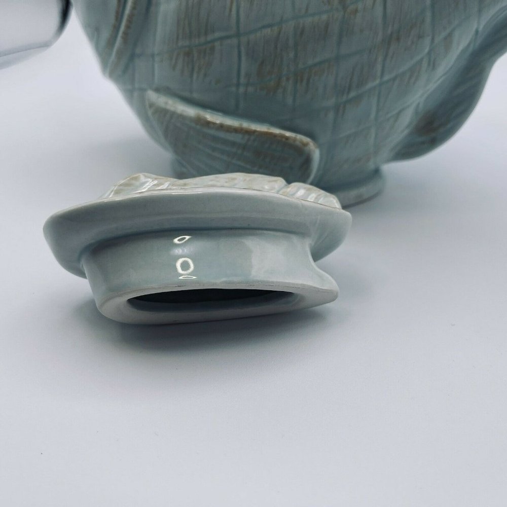 Blue Sky Ceramics, Diane, 2012, Koi Fish TeaPot, Light Green-Blue, Brushed Brown - Picture 6 of 9